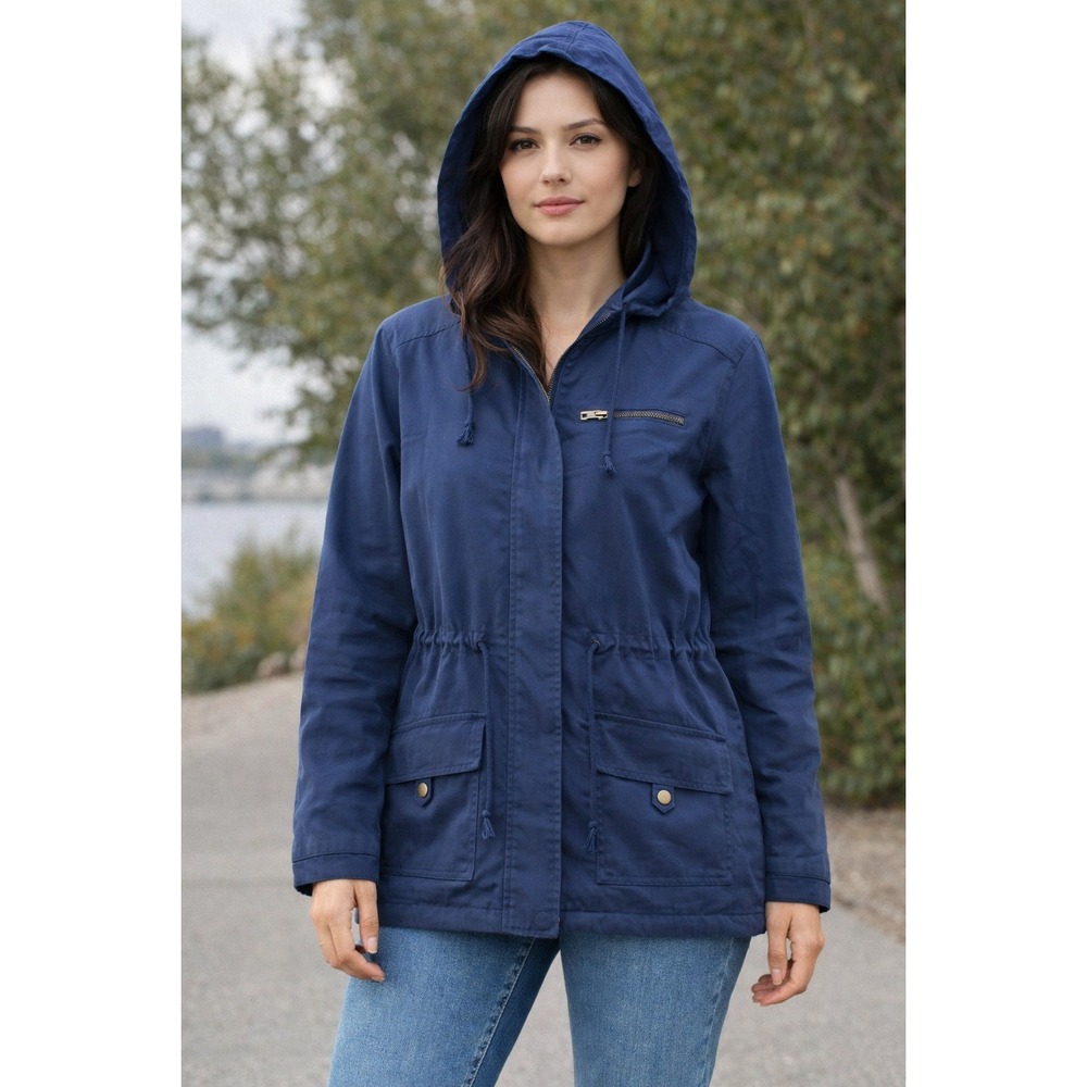 Arizona Jean Co. Jacket Women's Size M Parka Chore Flannel Lined Hooded Outdoor